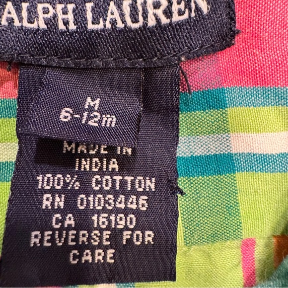 Ralph Lauren LOT OF 2 Baby Girls Dresses 1-pink & 1-multi Color Plaid Size 12 Mo - Picture 13 of 16